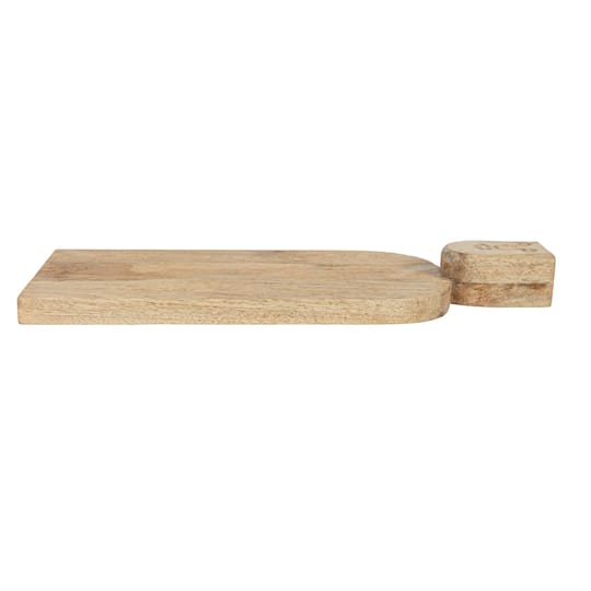 Hello Honey® Hand-Carved Mango Wood Cutting Board with Face Handle